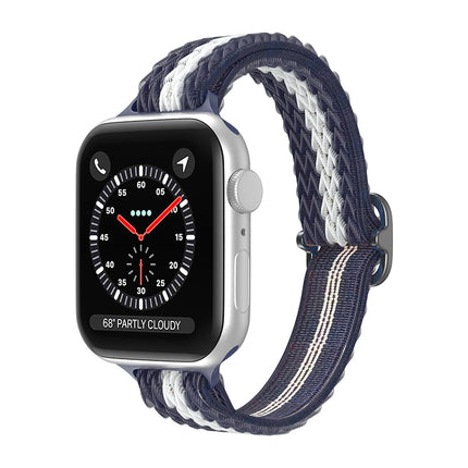 Wave Small Waist Nylon Watch Band For Apple Watch Series, 7 45mm / 6&SE&5&4 44mm / 3&2&1 42mm, 7 41mm / 6&SE&5&4 40mm / 3&2&1 38mm - DealBuddy