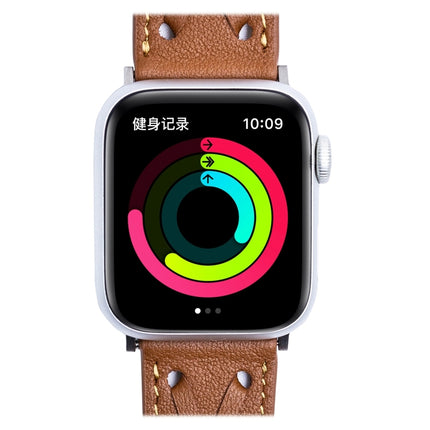 Genuine Leather Woven Watch Strap For Apple Watch Series, 7 45mm / 6&SE&5&4 44mm / 3&2&1 42mm, 7 41mm / 6&SE&5&4 40mm / 3&2&1 38mm - DealBuddy