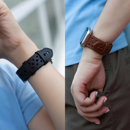 Genuine Leather Woven Watch Strap For Apple Watch Series, 7 45mm / 6&SE&5&4 44mm / 3&2&1 42mm, 7 41mm / 6&SE&5&4 40mm / 3&2&1 38mm - DealBuddy
