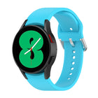Official Silicone Silver Round Buckle Watch Band, For Samsung Galaxy Watch 5 44mm - DealBuddy