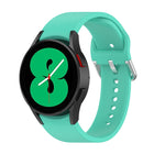 Official Silicone Silver Round Buckle Watch Band, For Samsung Galaxy Watch 5 44mm - DealBuddy