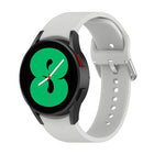 Official Silicone Silver Round Buckle Watch Band, For Samsung Galaxy Watch 5 44mm - DealBuddy