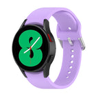 Official Silicone Silver Round Buckle Watch Band, For Samsung Galaxy Watch 5 44mm - DealBuddy