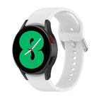 Official Silicone Silver Round Buckle Watch Band, For Samsung Galaxy Watch 5 44mm - DealBuddy