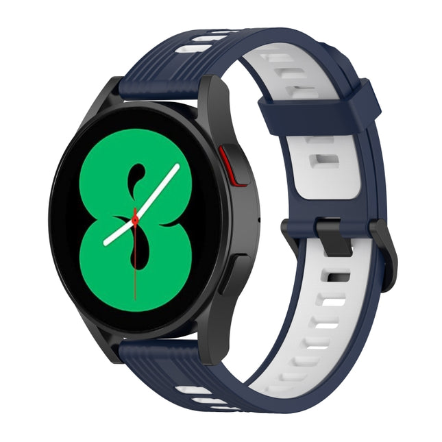 20mm Two-color Stripe Silicone Watch Band, For Samsung Galaxy Watch 5 40mm, For Samsung Galaxy Watch 5 44mm, For Samsung Galaxy Watch 5 Pro 45mm - DealBuddy