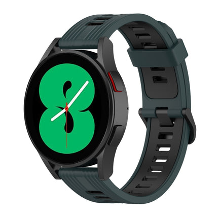 20mm Two-color Stripe Silicone Watch Band, For Samsung Galaxy Watch 5 40mm, For Samsung Galaxy Watch 5 44mm, For Samsung Galaxy Watch 5 Pro 45mm - DealBuddy
