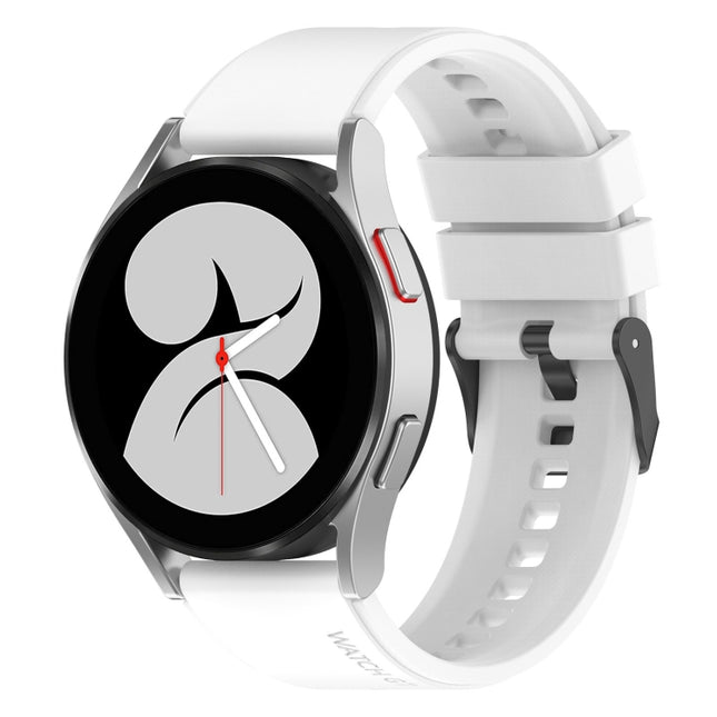 20mm Black Buckle Step Silicone Watch Band