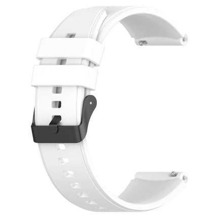 20mm Black Buckle Step Silicone Watch Band