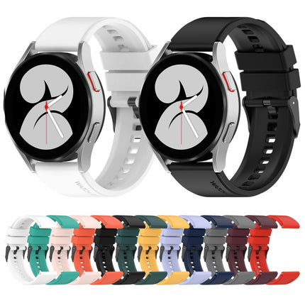 20mm Black Buckle Step Silicone Watch Band