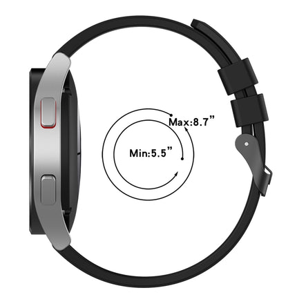 20mm Black Buckle Step Silicone Watch Band