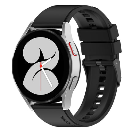 20mm Black Buckle Step Silicone Watch Band, For Samsung Galaxy Watch 5 40mm, For Samsung Galaxy Watch 5 44mm, For Samsung Galaxy Watch 5 Pro 45mm - DealBuddy