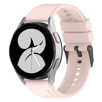 20mm Black Buckle Step Silicone Watch Band