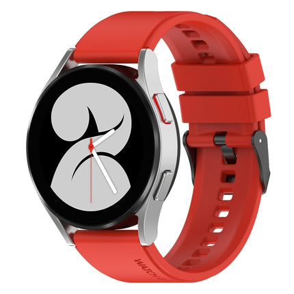 20mm Black Buckle Step Silicone Watch Band