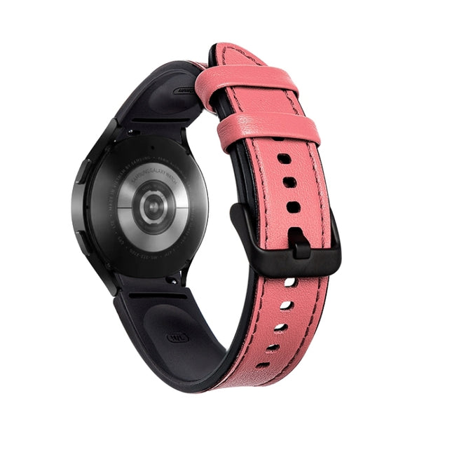 Silicone + Leather Black Buckle Watch Band, For Samsung Galaxy Watch5 Pro 45mm/5 44mm/5 40mm - DealBuddy
