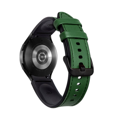 Silicone + Leather Black Buckle Watch Band, For Samsung Galaxy Watch5 Pro 45mm/5 44mm/5 40mm - DealBuddy