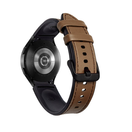 Silicone + Leather Black Buckle Watch Band, For Samsung Galaxy Watch5 Pro 45mm/5 44mm/5 40mm - DealBuddy