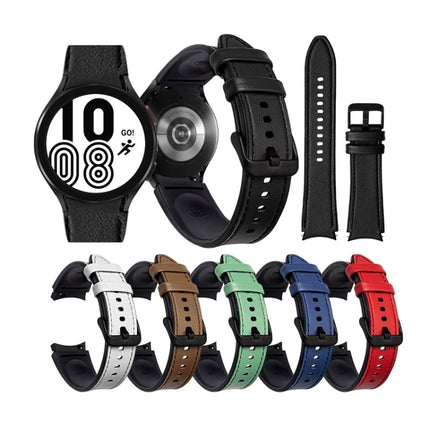 Silicone + Leather Black Buckle Watch Band, For Samsung Galaxy Watch5 Pro 45mm/5 44mm/5 40mm - DealBuddy