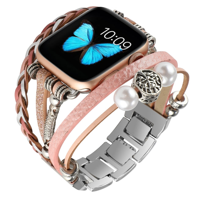 Jewelry Watch Band For Apple Watch Series, 7 45mm / 6&SE&5&4 44mm / 3&2&1 42mm, 7 41mm / 6&SE&5&4 40mm / 3&2&1 38mm - DealBuddy