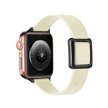 Magnetic Black Square Buckle Watch Band For Apple Watch Series, 7 45mm / 6&SE&5&4 44mm / 3&2&1 42mm, 7 41mm / 6&SE&5&4 40mm / 3&2&1 38mm - DealBuddy