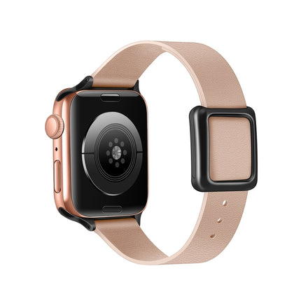 Magnetic Black Square Buckle Watch Band For Apple Watch Series, 7 45mm / 6&SE&5&4 44mm / 3&2&1 42mm, 7 41mm / 6&SE&5&4 40mm / 3&2&1 38mm - DealBuddy