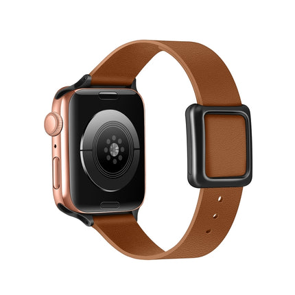 Magnetic Black Square Buckle Watch Band For Apple Watch Series, 7 45mm / 6&SE&5&4 44mm / 3&2&1 42mm, 7 41mm / 6&SE&5&4 40mm / 3&2&1 38mm - DealBuddy