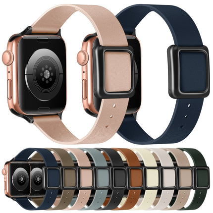 Magnetic Black Square Buckle Watch Band For Apple Watch Series, 7 45mm / 6&SE&5&4 44mm / 3&2&1 42mm, 7 41mm / 6&SE&5&4 40mm / 3&2&1 38mm - DealBuddy