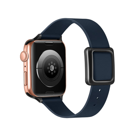 Magnetic Black Square Buckle Watch Band For Apple Watch Series, 7 45mm / 6&SE&5&4 44mm / 3&2&1 42mm, 7 41mm / 6&SE&5&4 40mm / 3&2&1 38mm - DealBuddy