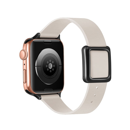 Magnetic Black Square Buckle Watch Band For Apple Watch Series, 7 45mm / 6&SE&5&4 44mm / 3&2&1 42mm, 7 41mm / 6&SE&5&4 40mm / 3&2&1 38mm - DealBuddy
