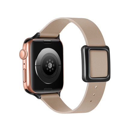 Magnetic Black Square Buckle Watch Band For Apple Watch Series, 7 45mm / 6&SE&5&4 44mm / 3&2&1 42mm, 7 41mm / 6&SE&5&4 40mm / 3&2&1 38mm - DealBuddy