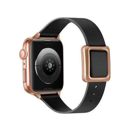 Magnetic Rose Gold Square Buckle Watch Band For Apple Watch Series, 7 45mm / 6&SE&5&4 44mm / 3&2&1 42mm, 7 41mm / 6&SE&5&4 40mm / 3&2&1 38mm - DealBuddy