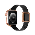 Magnetic Rose Gold Square Buckle Watch Band For Apple Watch Series, 7 45mm / 6&SE&5&4 44mm / 3&2&1 42mm, 7 41mm / 6&SE&5&4 40mm / 3&2&1 38mm - DealBuddy
