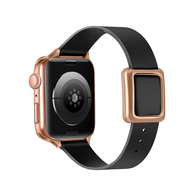 Magnetic Rose Gold Square Buckle Watch Band For Apple Watch Series, 7 45mm / 6&SE&5&4 44mm / 3&2&1 42mm, 7 41mm / 6&SE&5&4 40mm / 3&2&1 38mm - DealBuddy