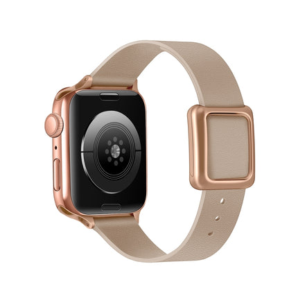 Magnetic Rose Gold Square Buckle Watch Band For Apple Watch Series, 7 45mm / 6&SE&5&4 44mm / 3&2&1 42mm, 7 41mm / 6&SE&5&4 40mm / 3&2&1 38mm - DealBuddy