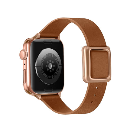 Magnetic Rose Gold Square Buckle Watch Band For Apple Watch Series, 7 45mm / 6&SE&5&4 44mm / 3&2&1 42mm, 7 41mm / 6&SE&5&4 40mm / 3&2&1 38mm - DealBuddy