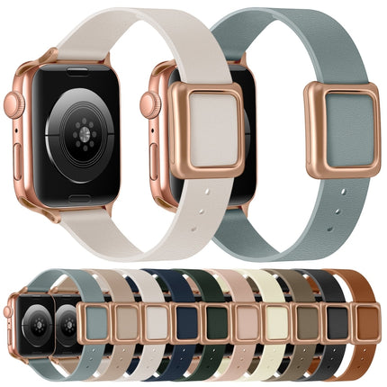 Magnetic Rose Gold Square Buckle Watch Band For Apple Watch Series, 7 45mm / 6&SE&5&4 44mm / 3&2&1 42mm, 7 41mm / 6&SE&5&4 40mm / 3&2&1 38mm - DealBuddy