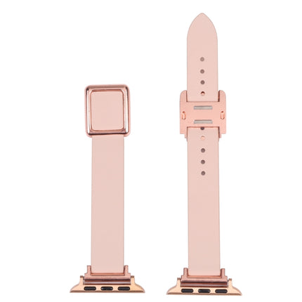 Magnetic Rose Gold Square Buckle Watch Band For Apple Watch Series, 7 45mm / 6&SE&5&4 44mm / 3&2&1 42mm, 7 41mm / 6&SE&5&4 40mm / 3&2&1 38mm - DealBuddy