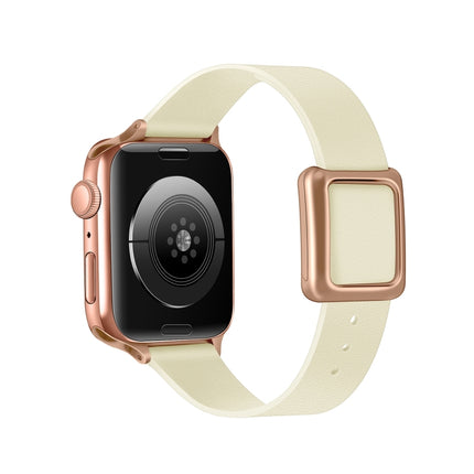 Magnetic Rose Gold Square Buckle Watch Band For Apple Watch Series, 7 45mm / 6&SE&5&4 44mm / 3&2&1 42mm, 7 41mm / 6&SE&5&4 40mm / 3&2&1 38mm - DealBuddy