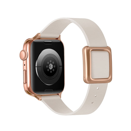 Magnetic Rose Gold Square Buckle Watch Band For Apple Watch Series, 7 45mm / 6&SE&5&4 44mm / 3&2&1 42mm, 7 41mm / 6&SE&5&4 40mm / 3&2&1 38mm - DealBuddy
