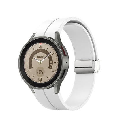 Folding Silver Buckle Silicone Watch Band, For Samsung Galaxy Watch5 40&44mm / Pro 45mm - DealBuddy