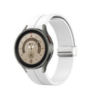 Folding Silver Buckle Silicone Watch Band, For Samsung Galaxy Watch5 40&44mm / Pro 45mm - DealBuddy