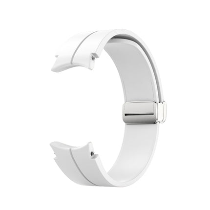 Folding Silver Buckle Silicone Watch Band, For Samsung Galaxy Watch5 40&44mm / Pro 45mm - DealBuddy
