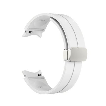 Folding Silver Buckle Silicone Watch Band, For Samsung Galaxy Watch5 40&44mm / Pro 45mm - DealBuddy