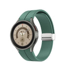 Folding Silver Buckle Silicone Watch Band, For Samsung Galaxy Watch5 40&44mm / Pro 45mm - DealBuddy
