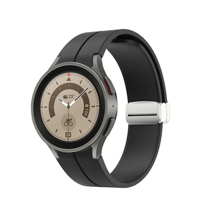 Folding Silver Buckle Silicone Watch Band, For Samsung Galaxy Watch5 40&44mm / Pro 45mm - DealBuddy