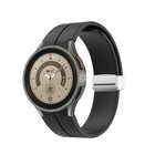 Folding Silver Buckle Silicone Watch Band, For Samsung Galaxy Watch5 40&44mm / Pro 45mm - DealBuddy