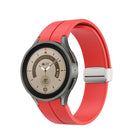 Folding Silver Buckle Silicone Watch Band, For Samsung Galaxy Watch5 40&44mm / Pro 45mm - DealBuddy