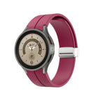 Folding Silver Buckle Silicone Watch Band