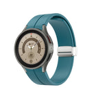 Folding Silver Buckle Silicone Watch Band, For Samsung Galaxy Watch5 40&44mm / Pro 45mm - DealBuddy
