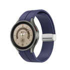 Folding Silver Buckle Silicone Watch Band, For Samsung Galaxy Watch5 40&44mm / Pro 45mm - DealBuddy