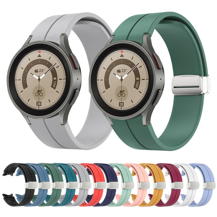 Folding Silver Buckle Silicone Watch Band, For Samsung Galaxy Watch5 40&44mm / Pro 45mm - DealBuddy